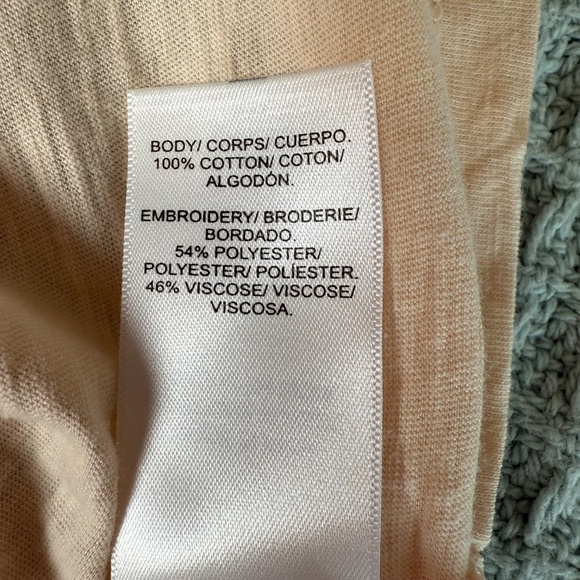 NWT Lucky Brand Embroidered Peasant Top Womens Small Peach Pink Blouse Shirt NEW - Picture 5 of 8